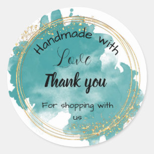 Autocollants d'affaires vert mer