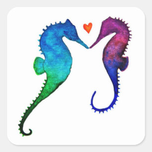 Autocollants d'amour d'hippocampe