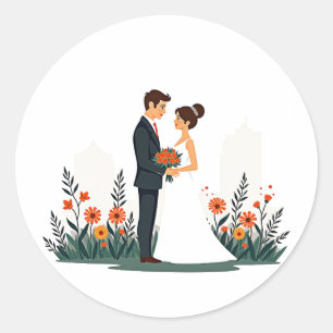 Autocollants d'amour élégamment éternel