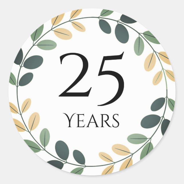 autocollants d'anniversaire 25 ans (Devant)