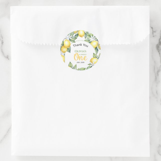 Autocollants d'anniversaire citrus citron (Sac)