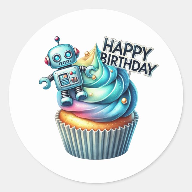 Autocollants d'anniversaire Cupcake (Devant)