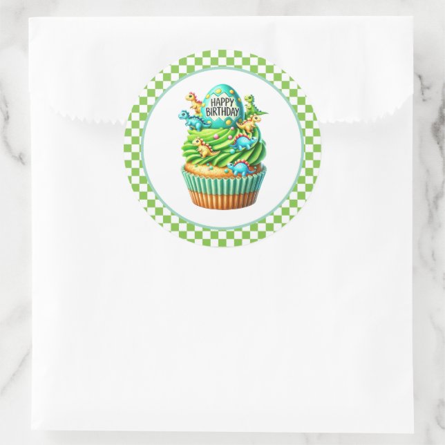 Autocollants d'anniversaire Cupcake (Sac)