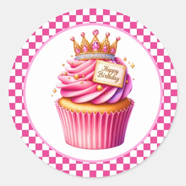 Autocollants d'anniversaire Cupcake (Devant)