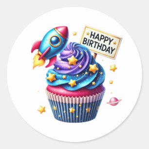 Autocollants d'anniversaire Cupcake