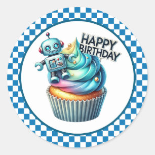 Autocollants d'anniversaire Cupcake