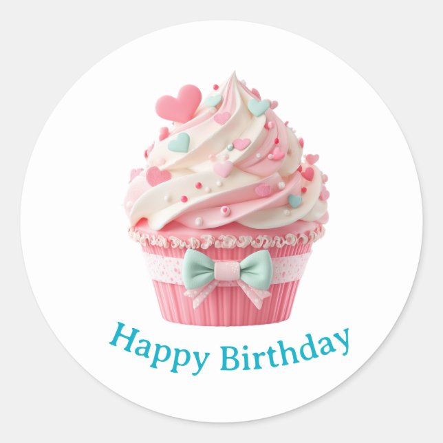 Autocollants d'anniversaire Cupcake (Devant)