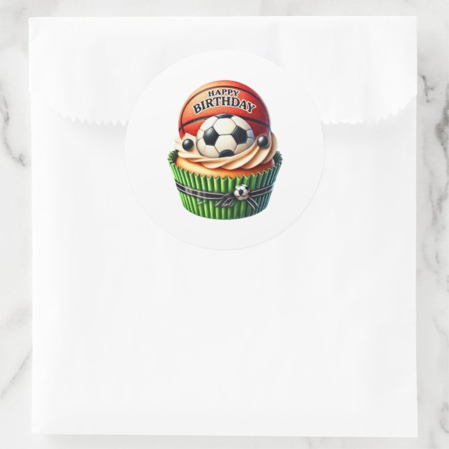 Autocollants d'anniversaire Cupcake (Sac)