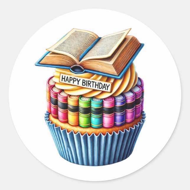 Autocollants d'anniversaire Cupcake (Devant)