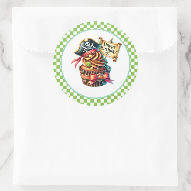 Autocollants d'anniversaire Cupcake (Sac)