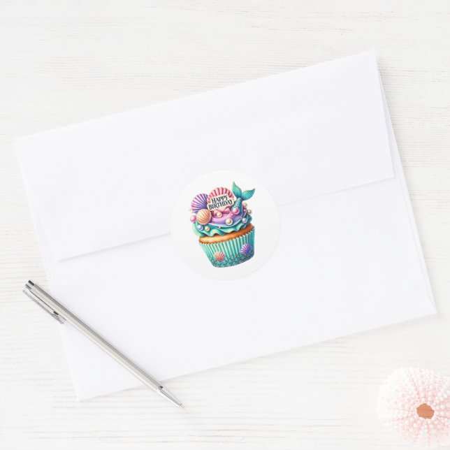 Autocollants d'anniversaire Cupcake (Enveloppe)