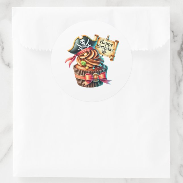 Autocollants d'anniversaire Cupcake (Sac)