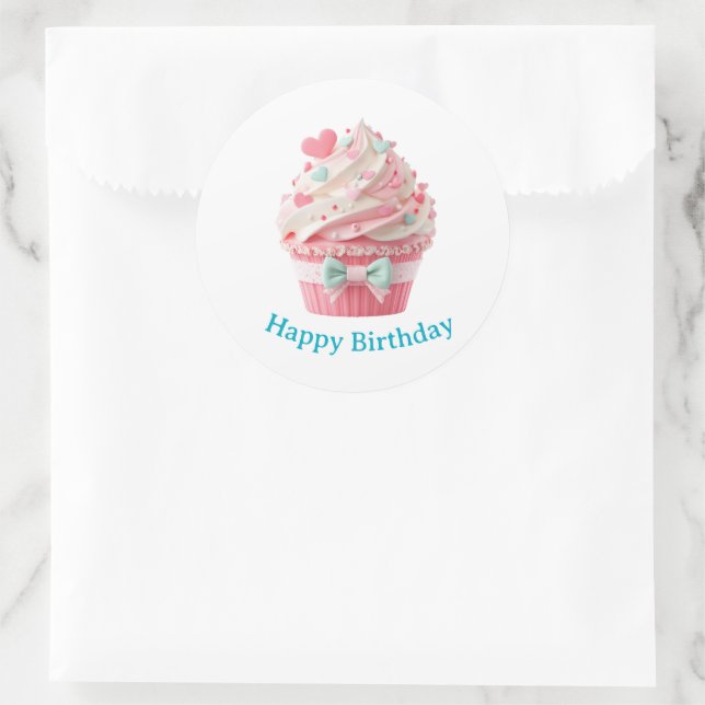Autocollants d'anniversaire Cupcake (Sac)