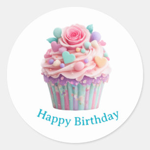 Autocollants d'anniversaire Cupcake