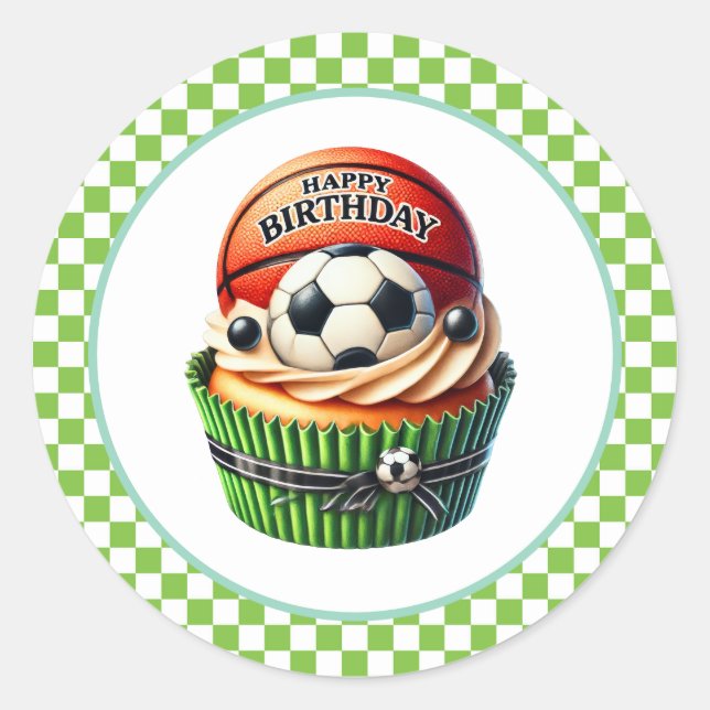 Autocollants d'anniversaire Cupcake (Devant)