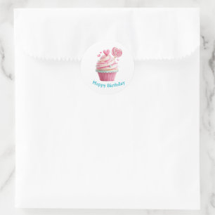 Autocollants d'anniversaire Cupcake
