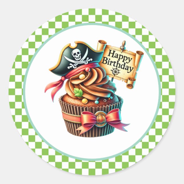 Autocollants d'anniversaire Cupcake (Devant)