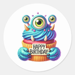 Autocollants d'anniversaire Cupcake