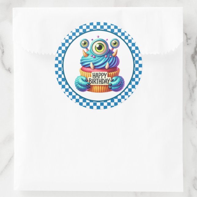 Autocollants d'anniversaire Cupcake (Sac)