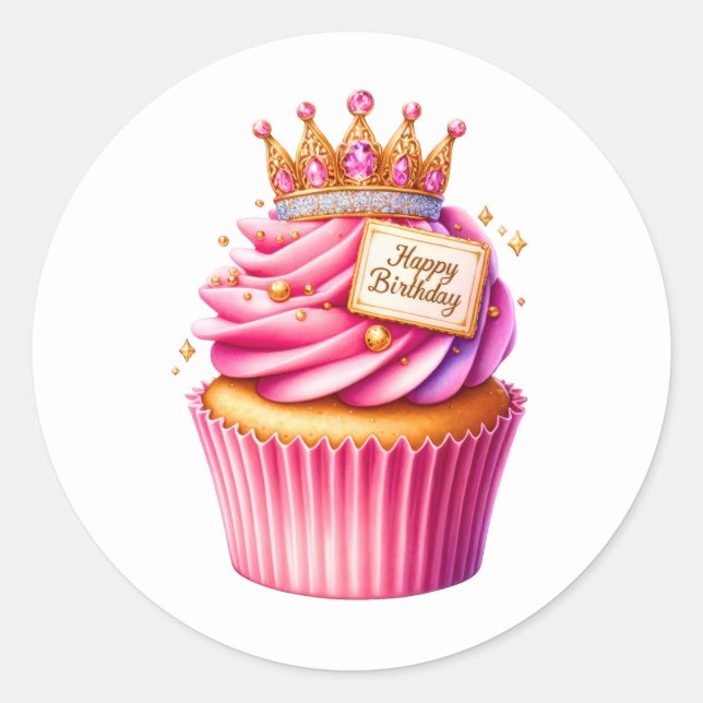 Autocollants d'anniversaire Cupcake (Devant)