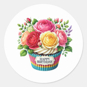 Autocollants d'anniversaire Cupcake
