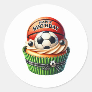 Autocollants d'anniversaire Cupcake