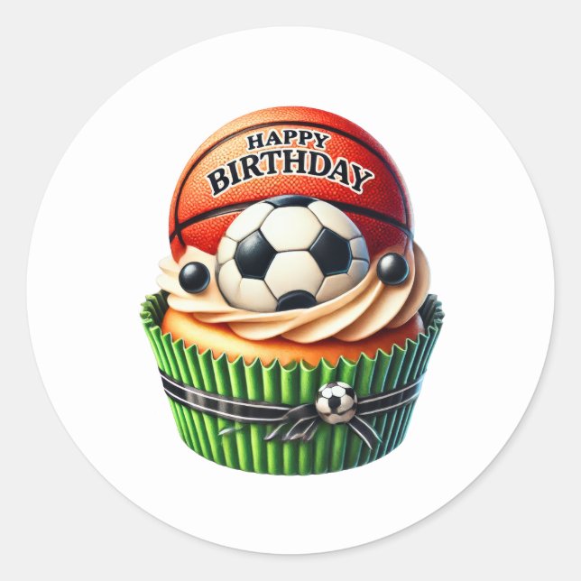 Autocollants d'anniversaire Cupcake (Devant)