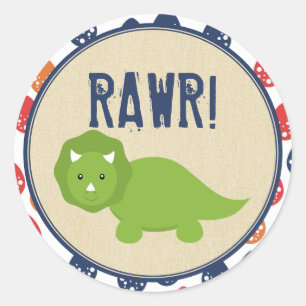 Autocollants d'anniversaire de dinosaure