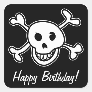 Autocollants d'anniversaire de fête pirate