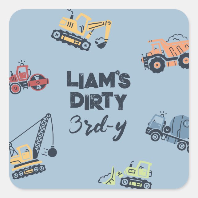 Autocollants d'anniversaire Dirty 3rd-y Constructi (Devant)