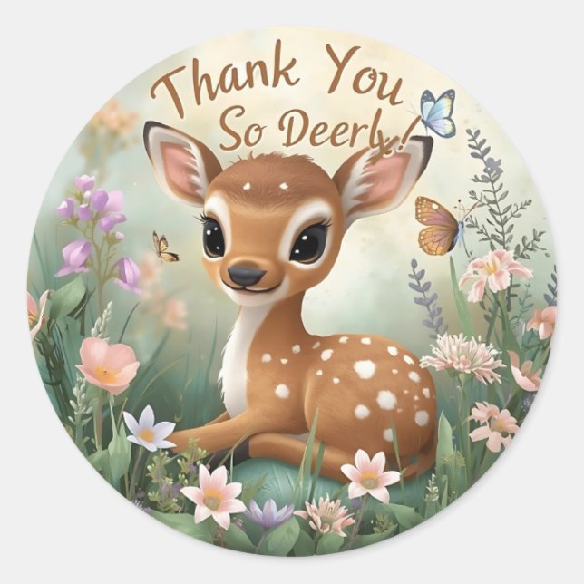 Autocollants d'anniversaire Little Spotted Deer Wo (Devant)