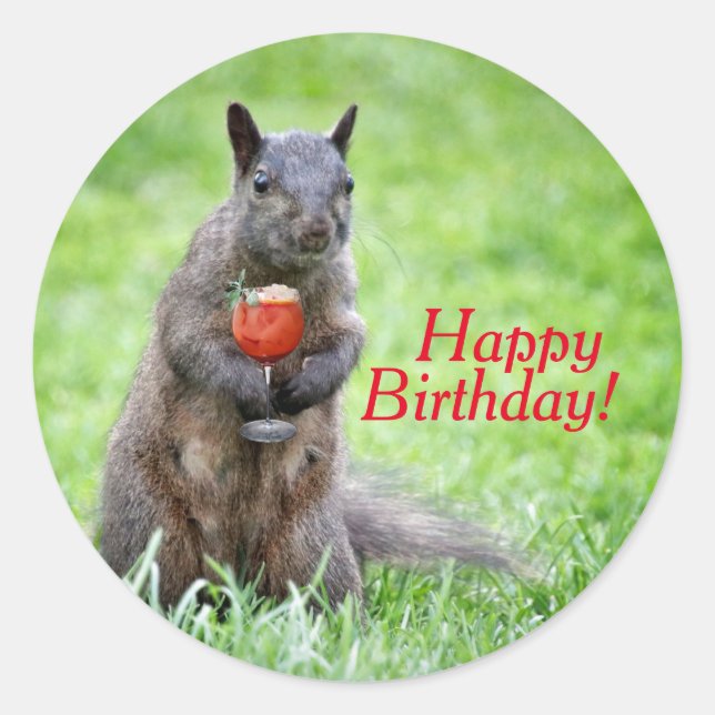 Autocollants d'anniversaire Party Squirrel (Devant)