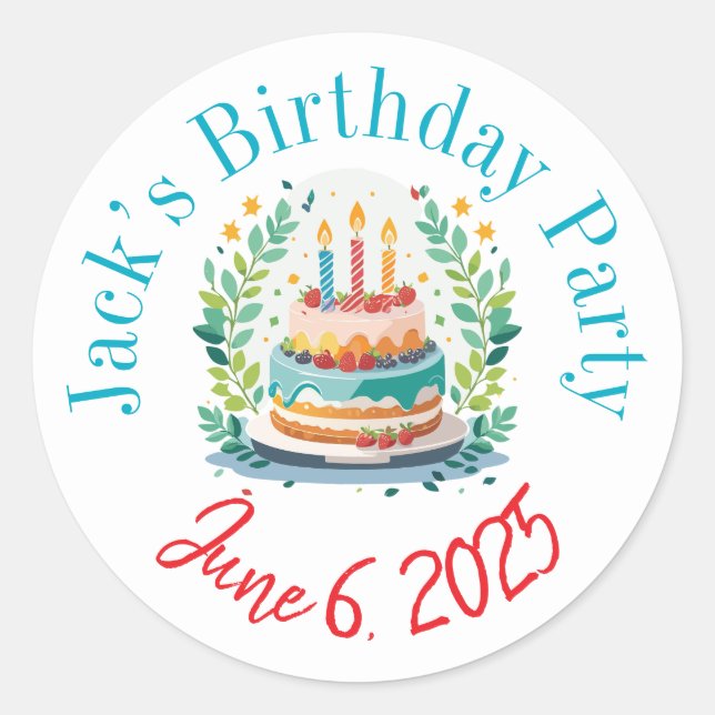 Autocollants d'anniversaire personnalisés (Devant)