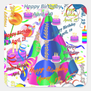 Autocollants d'anniversaire pour 19 avril pour enf