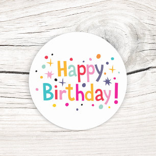 Autocollants d'anniversaire Rétro Confetti