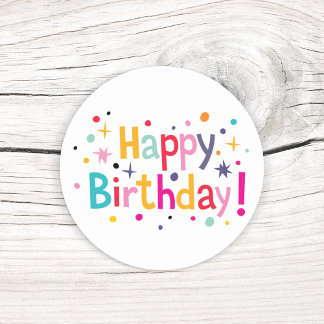 Autocollants d'anniversaire Rétro Confetti