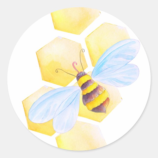 Autocollants d'aquarelle d'abeille (Devant)