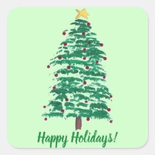 Autocollants d'arbre de Noël de peinture bonnes