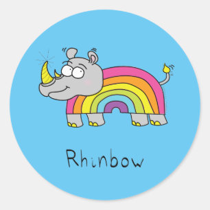 Autocollants d'arc-en-ciel de rhinocéros de