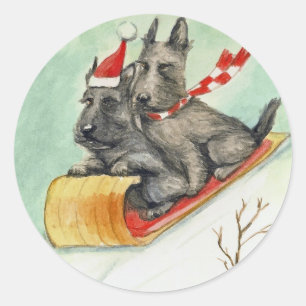 Autocollants d'art de chien "de tour de Sleigh de