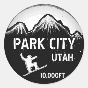 autocollants d'art en snowboard noir blanc Park Ci