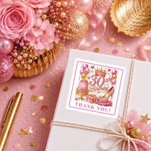 Autocollants de 30e anniversaire Confetti Rose Gol