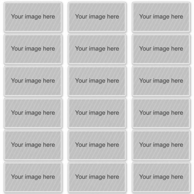 Autocollants de 4 pouces de large - 18 feuilles d' (Devant)