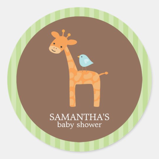 Autocollants de baby shower d'amis de safari