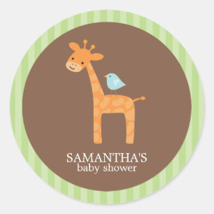 Autocollants de baby shower d'amis de safari