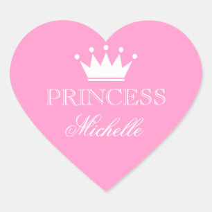 Autocollants de baby shower de coeur rose personna