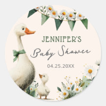 Autocollants de Baby Shower pour une Douce Oie Rig