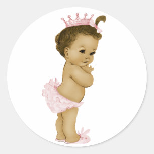 Autocollants de Baby Shower Rose Vintage Princesse