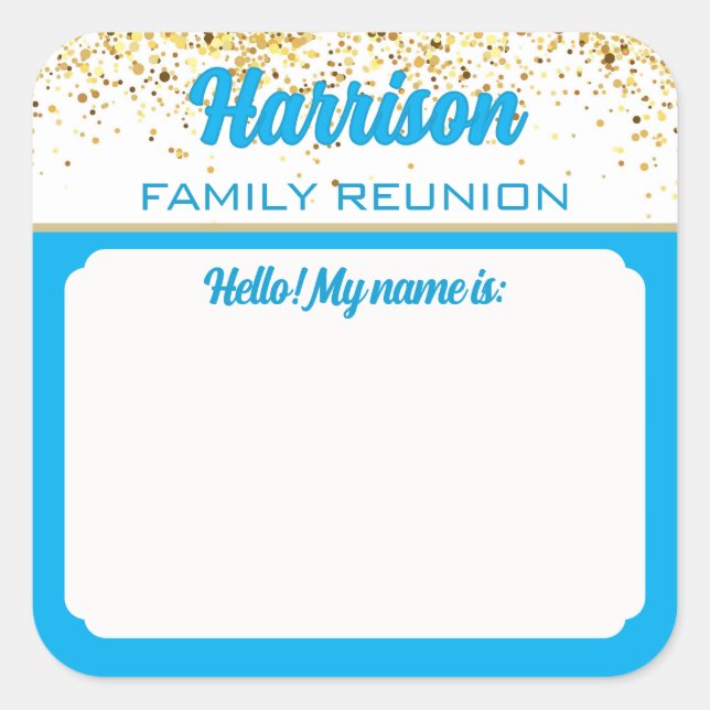 Autocollants de badges de nom de réunion de famill (Devant)