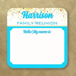 Autocollants de badges de nom de réunion de famill